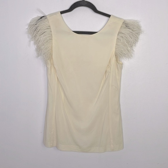 Twelfth street by Cynthia Vincent silk feather cream tank top - Picture 1 of 13
